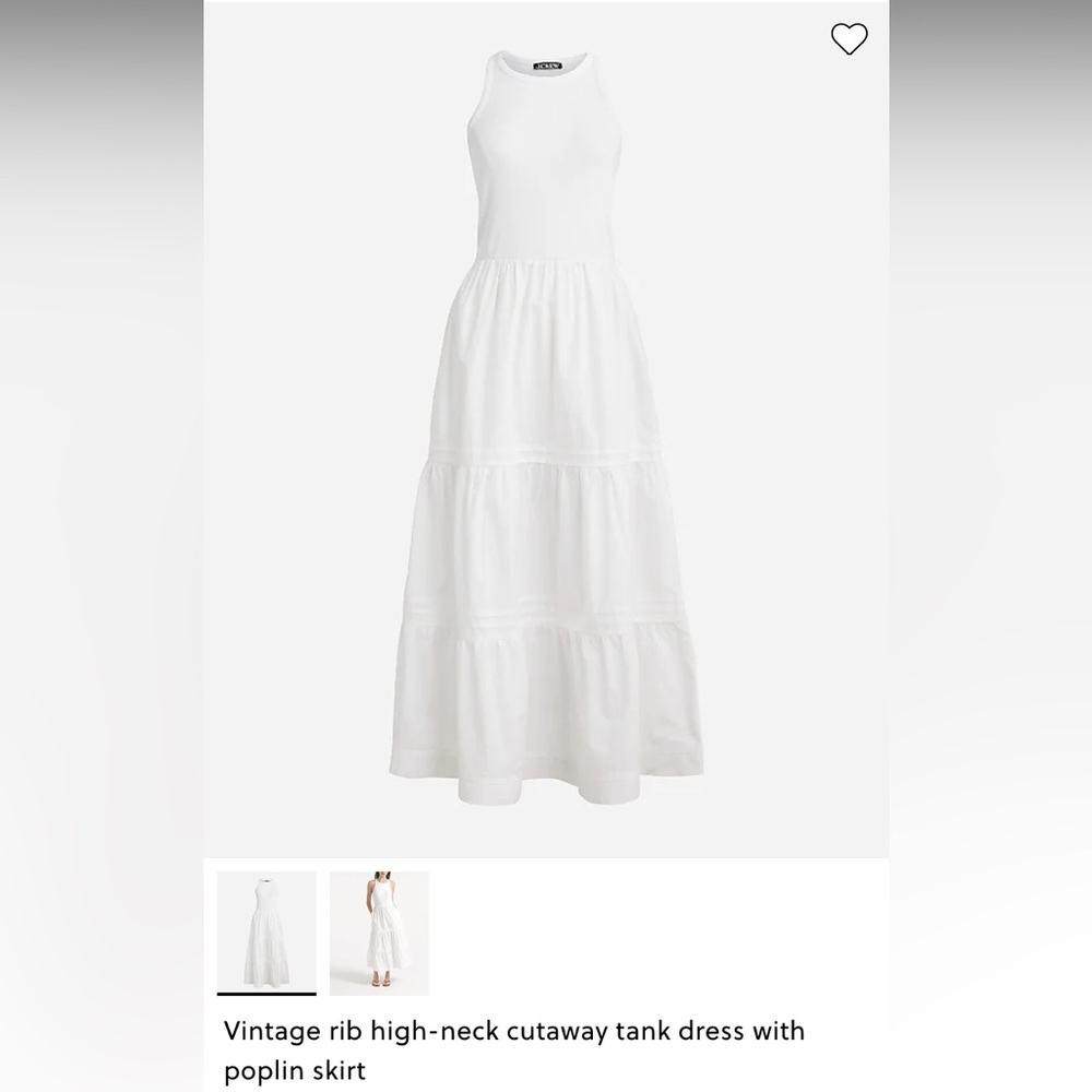 J. Crew vintage rib high neck cutaway tank dress with poplin skirt